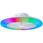 Brilliant Salerno Ventilador De Techo Plástico Metal Blanco 36W 4700lm - 830-865 CCT+RGB | 485mm - Mando A Distancia Regulable