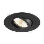 SLV New Tria 75 Foco Aluminium Negro Esférica 8.3W 750lm 38D - 930 Luz Cálida | Recorte 75mm -  Mejor Reproducción De Color - Regulable 