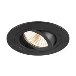 SLV New Tria 75 Foco Aluminium Negro Esférica 8.3W 705lm 38D - 927 Luz Muy Cálida | Recorte 75mm -  Mejor Reproducción De Color - Regulable 