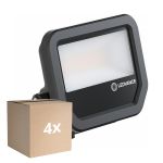 Multipack 4x Ledvance Proyector LED Aluminium Negro 17W 2400lm 100D - 840 Blanco Frio | IP66 - Simétrico