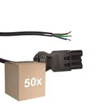 Multipack 50x Noxion GST - Compatible Cable de alimentación Negro - Macho + Extremos abiertos - 0,3m - 3 pole 0,75mm2