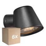 Multipack 6x Nordlux Aleria Luz De Pared Metal Negro | IP44 - Apta para GU10