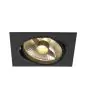 SLV New Tria 1 Foco Aluminium Negro Cuadrado | Recorte 150mm - Apta para 1x GU10 (AR111) 