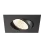 SLV New Tria Universal 68 Foco Aluminium Negro Cuadrado 8.6W 600lm 60D - 925-930-940 CCT | Recorte 68mm - Mejor Reproducción De Color - Regulable 