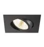 SLV New Tria Universal 68 Foco Aluminium Negro Cuadrado 8.6W 600lm 38D - 925-930-940 CCT | Recorte 68mm - Mejor Reproducción De Color - Regulable 