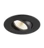 SLV New Tria 75 Foco Aluminium Negro Esférica 8.3W 705lm 38D - 927 Luz Muy Cálida | Recorte 75mm -  Mejor Reproducción De Color - Regulable 