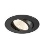SLV New Tria 68 Foco Aluminium Negro Esférica 8.3W 705lm 60D - 927 Luz Muy Cálida | Recorte 68mm -  Mejor Reproducción De Color - Regulable 
