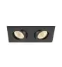 SLV New Tria 155 Foco Aluminium Negro Cuadrado 14W 640lm 38D - 930 Luz Cálida | Mejor Reproducción De Color - Regulable 