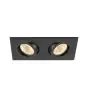 SLV New Tria 155 Foco Aluminium Negro Cuadrado 14W 610lm 38D - 927 Luz Muy Cálida | Mejor Reproducción De Color - Regulable 