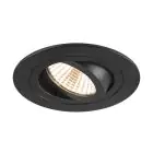 SLV New Tria 75 Foco Aluminium Negro Esférica 8.3W 705lm 38D - 927 Luz Muy Cálida | Recorte 75mm -  Mejor Reproducción De Color - Regulable 